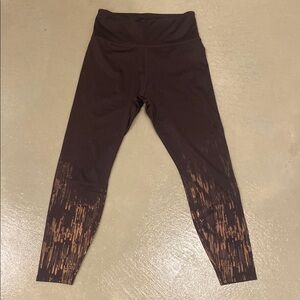 Maroon and Gold Patterned Leggings